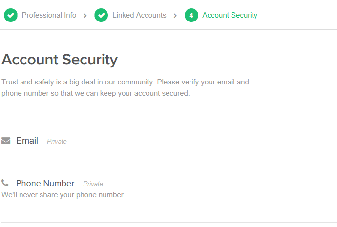 La sezione "Account Security" è una delle sezioni piu importanti di Fiverr