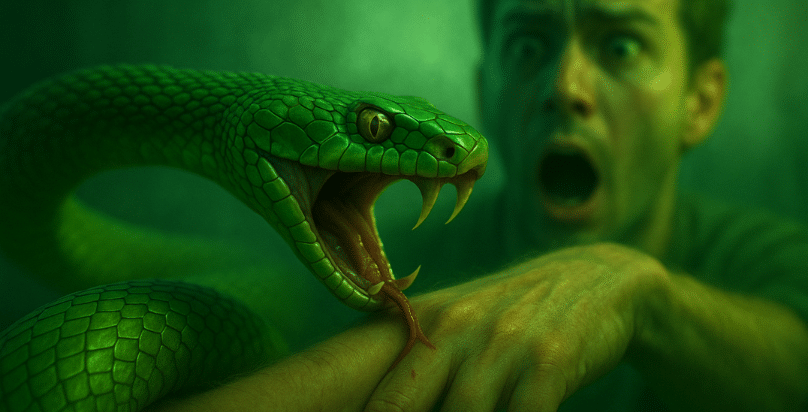 sognare serpente verde morde