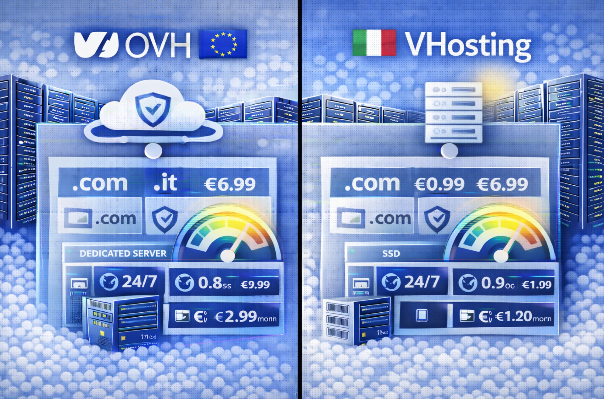 OVH vs VHosting – Confronto Hosting Confronto tra OVH e VHosting per hosting economico e infrastruttura cloud europea
